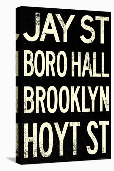 New York City Brooklyn Jay St Vintage Subway Poster-null-Stretched Canvas