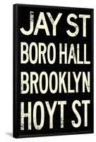 New York City Brooklyn Jay St Vintage Subway Poster-null-Framed Poster