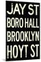 New York City Brooklyn Jay St Vintage Subway Poster-null-Mounted Poster