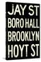 New York City Brooklyn Jay St Vintage Subway RetroMetro-null-Stretched Canvas