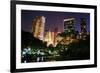 New York City Central Park at Night with Manhattan Skyscrapers Lit with Light.-Songquan Deng-Framed Photographic Print