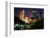 New York City Central Park at Night with Manhattan Skyscrapers Lit with Light.-Songquan Deng-Framed Photographic Print