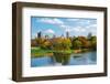 New York City Central Park in Autumn with Manhattan Skyscrapers and Colorful Trees over Lake with R-Songquan Deng-Framed Photographic Print