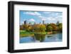 New York City Central Park in Autumn with Manhattan Skyscrapers and Colorful Trees over Lake with R-Songquan Deng-Framed Photographic Print