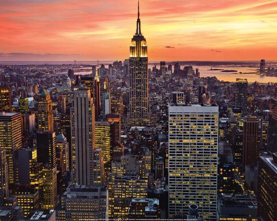 'New York City (Empire State Building, Sunset) Art Poster Print' Prints ...