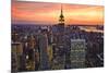 New York City (Empire State Building, Sunset) Art Poster Print-null-Mounted Poster