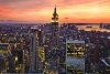 New York City (Empire State Building, Sunset) Art Poster Print-null-Lamina Framed Poster