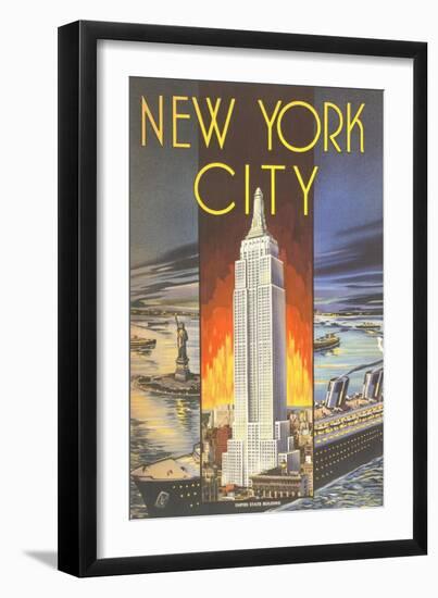 New York City, Empire State Building-null-Framed Art Print