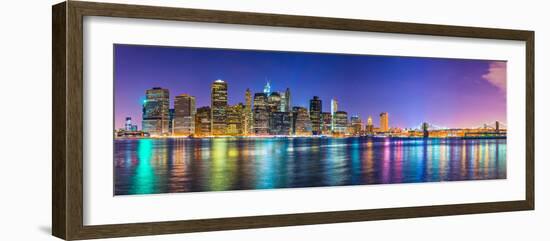 New York City Financial District Skyline across the East River-Sean Pavone-Framed Photographic Print