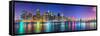 New York City Financial District Skyline across the East River-Sean Pavone-Framed Stretched Canvas