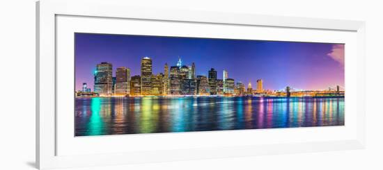 New York City Financial District Skyline across the East River-Sean Pavone-Framed Photographic Print