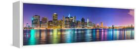 New York City Financial District Skyline across the East River-Sean Pavone-Framed Stretched Canvas