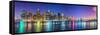 New York City Financial District Skyline across the East River-Sean Pavone-Framed Stretched Canvas