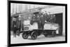 New York City Firemen Posed on a Fire Engine-null-Mounted Photo