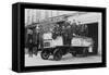 New York City Firemen Posed on a Fire Engine-null-Framed Stretched Canvas