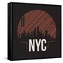 New York City Graphic, T-Shirt Design, Tee Print, Typography, Emblem.-rikkyal-Framed Stretched Canvas