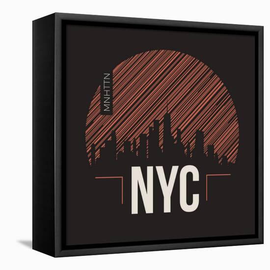 New York City Graphic, T-Shirt Design, Tee Print, Typography, Emblem.-rikkyal-Framed Stretched Canvas