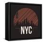 New York City Graphic, T-Shirt Design, Tee Print, Typography, Emblem.-rikkyal-Framed Stretched Canvas