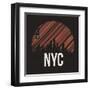 New York City Graphic, T-Shirt Design, Tee Print, Typography, Emblem.-rikkyal-Framed Art Print
