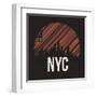 New York City Graphic, T-Shirt Design, Tee Print, Typography, Emblem.-rikkyal-Framed Art Print