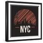New York City Graphic, T-Shirt Design, Tee Print, Typography, Emblem.-rikkyal-Framed Art Print