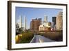 New York City High Line at Night in New York City.-SeanPavonePhoto-Framed Photographic Print