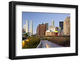 New York City High Line at Night in New York City.-SeanPavonePhoto-Framed Photographic Print