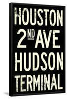 New York City Houston Hudson Vintage RetroMetro Subway Poster-null-Framed Poster