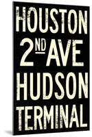 New York City Houston Hudson Vintage RetroMetro Subway Poster-null-Mounted Poster