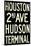 New York City Houston Hudson Vintage RetroMetro Subway Poster-null-Mounted Poster
