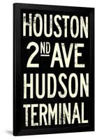 New York City Houston Hudson Vintage RetroMetro Subway Poster-null-Framed Poster