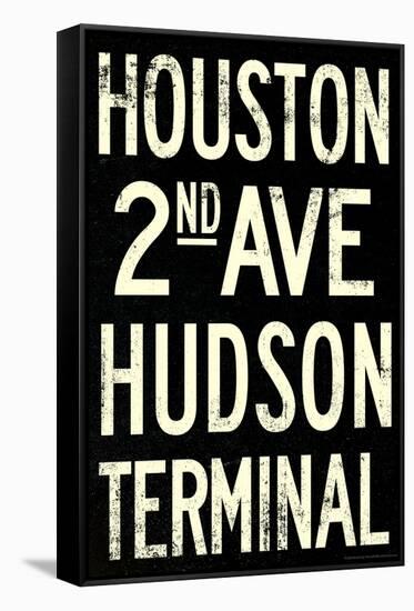 New York City Houston Hudson Vintage RetroMetro Subway Poster-null-Framed Stretched Canvas