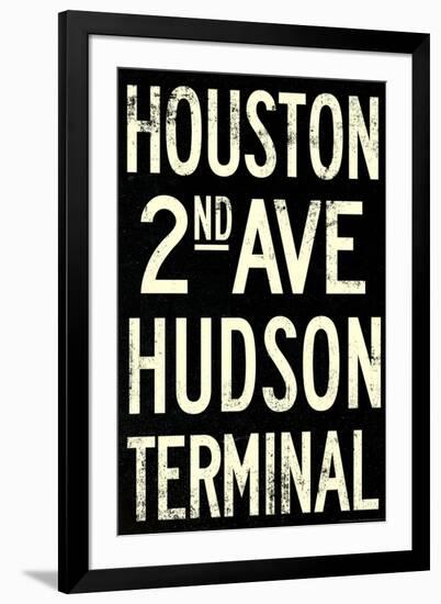 New York City Houston Hudson Vintage Subway RetroMetro-null-Framed Art Print