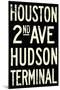 New York City Houston Hudson Vintage Subway RetroMetro-null-Mounted Art Print