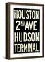 New York City Houston Hudson Vintage Subway RetroMetro-null-Framed Art Print