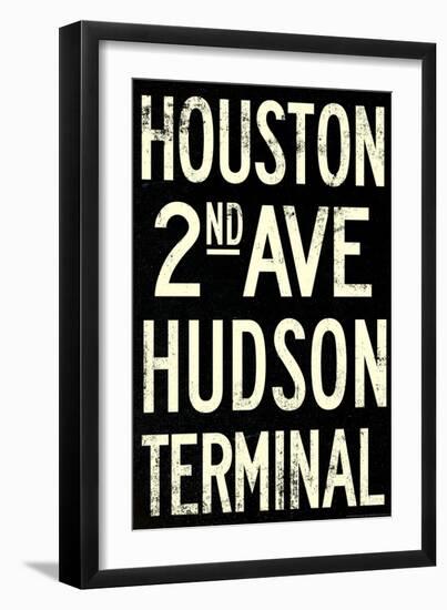 New York City Houston Hudson Vintage Subway RetroMetro-null-Framed Art Print