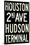 New York City Houston Hudson Vintage Subway RetroMetro-null-Mounted Art Print
