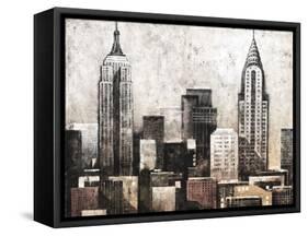 New York City in Silver-Giampaolo Pasi-Framed Stretched Canvas