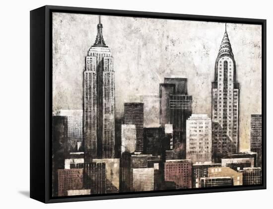 New York City in Silver-Giampaolo Pasi-Framed Stretched Canvas