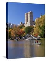 New York City, Manhattan, Central Park and the Grand Buildings across the Lake in Autumn, USA-Gavin Hellier-Stretched Canvas