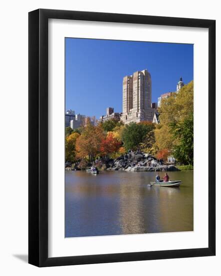 New York City, Manhattan, Central Park and the Grand Buildings across the Lake in Autumn, USA-Gavin Hellier-Framed Photographic Print