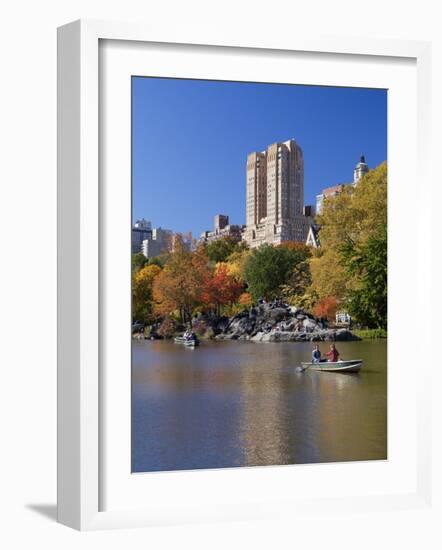 New York City, Manhattan, Central Park and the Grand Buildings across the Lake in Autumn, USA-Gavin Hellier-Framed Photographic Print