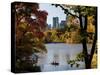 New York City, Manhattan, Central Park and the Grand Buildings across the Lake in Autumn, USA-Gavin Hellier-Stretched Canvas