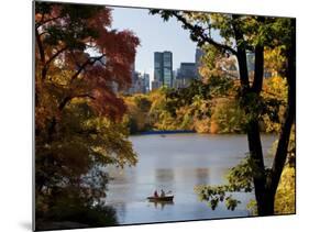 New York City, Manhattan, Central Park and the Grand Buildings across the Lake in Autumn, USA-Gavin Hellier-Mounted Photographic Print