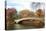 New York City Manhattan Central Park Panorama at Autumn with Skyscrapers, Foliage, Lake and Bow Bri-Songquan Deng-Stretched Canvas
