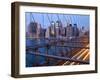 New York City, Manhattan, Downtown Financial District City Skyline Viewed from the Brooklyn Bridge -Gavin Hellier-Framed Photographic Print