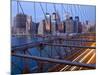 New York City, Manhattan, Downtown Financial District City Skyline Viewed from the Brooklyn Bridge -Gavin Hellier-Mounted Photographic Print
