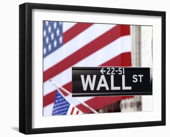 New York City, Manhattan, Downtown Financial District - Wall Street and the New York Stock Exchange-Gavin Hellier-Framed Premium Photographic Print