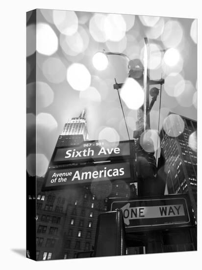 New York City, Manhattan, Empire State Building on a Rainy Evening- Low Angle View, USA-Gavin Hellier-Stretched Canvas