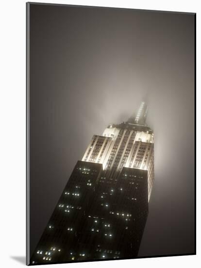 New York City, Manhattan, Empire State Building on a Rainy Evening- Low Angle View, USA-Gavin Hellier-Mounted Photographic Print